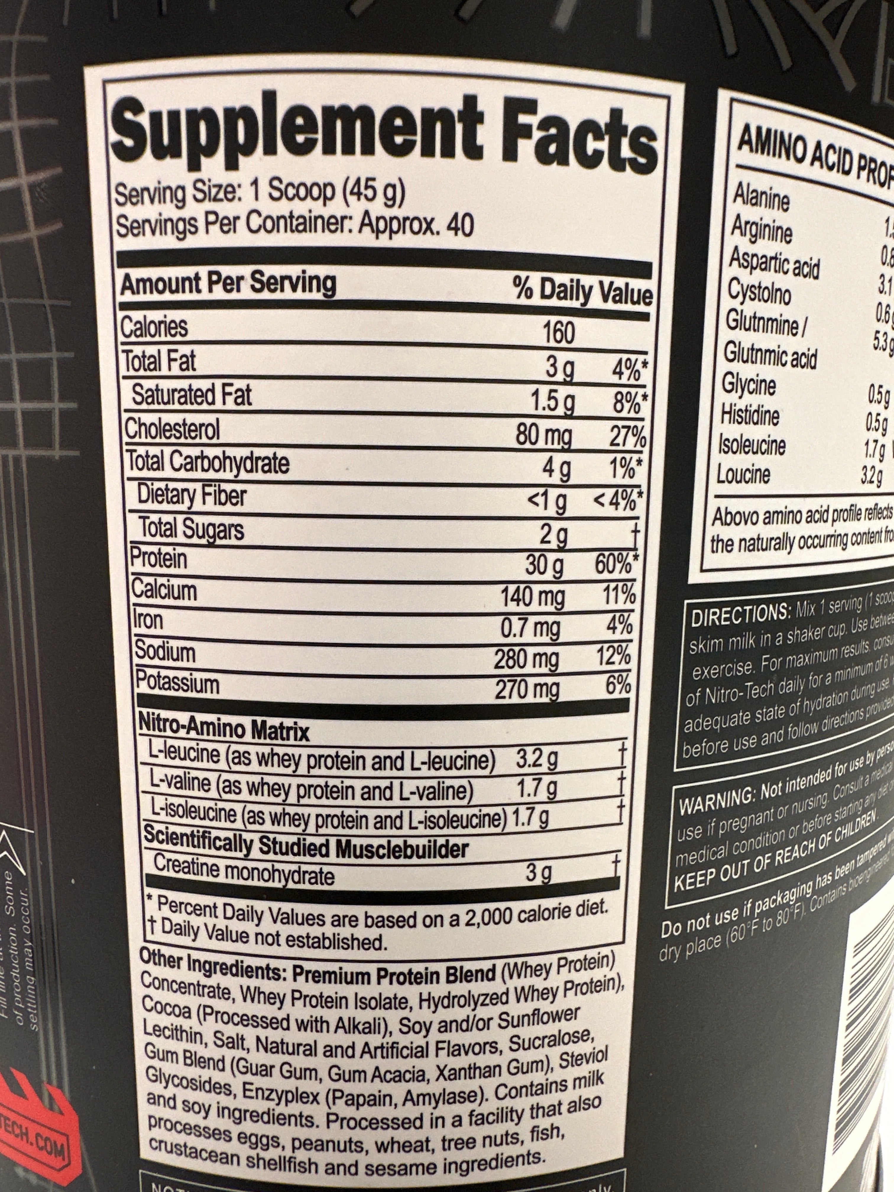 MuscleTech Nitro-Tech Whey Protein Powder - Milk Chocolate (4 lbs)