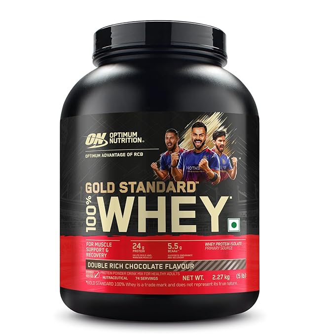OPTIMUM NUTRITION (ON) Gold Standard 100% Whey Protein Powder 5 Lb, 2.27 Kg (Double Rich Chocolate)