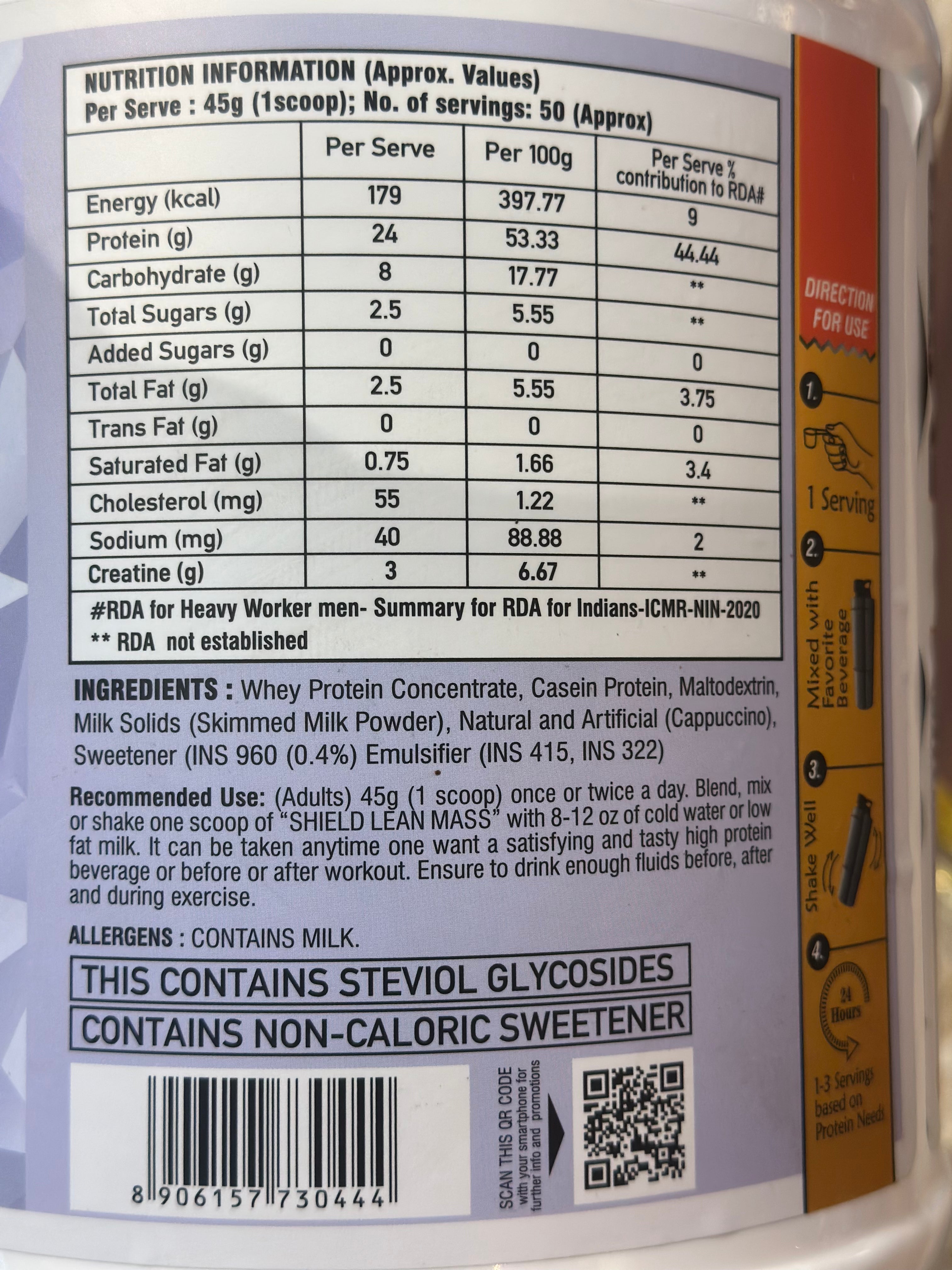 Shield lean mass